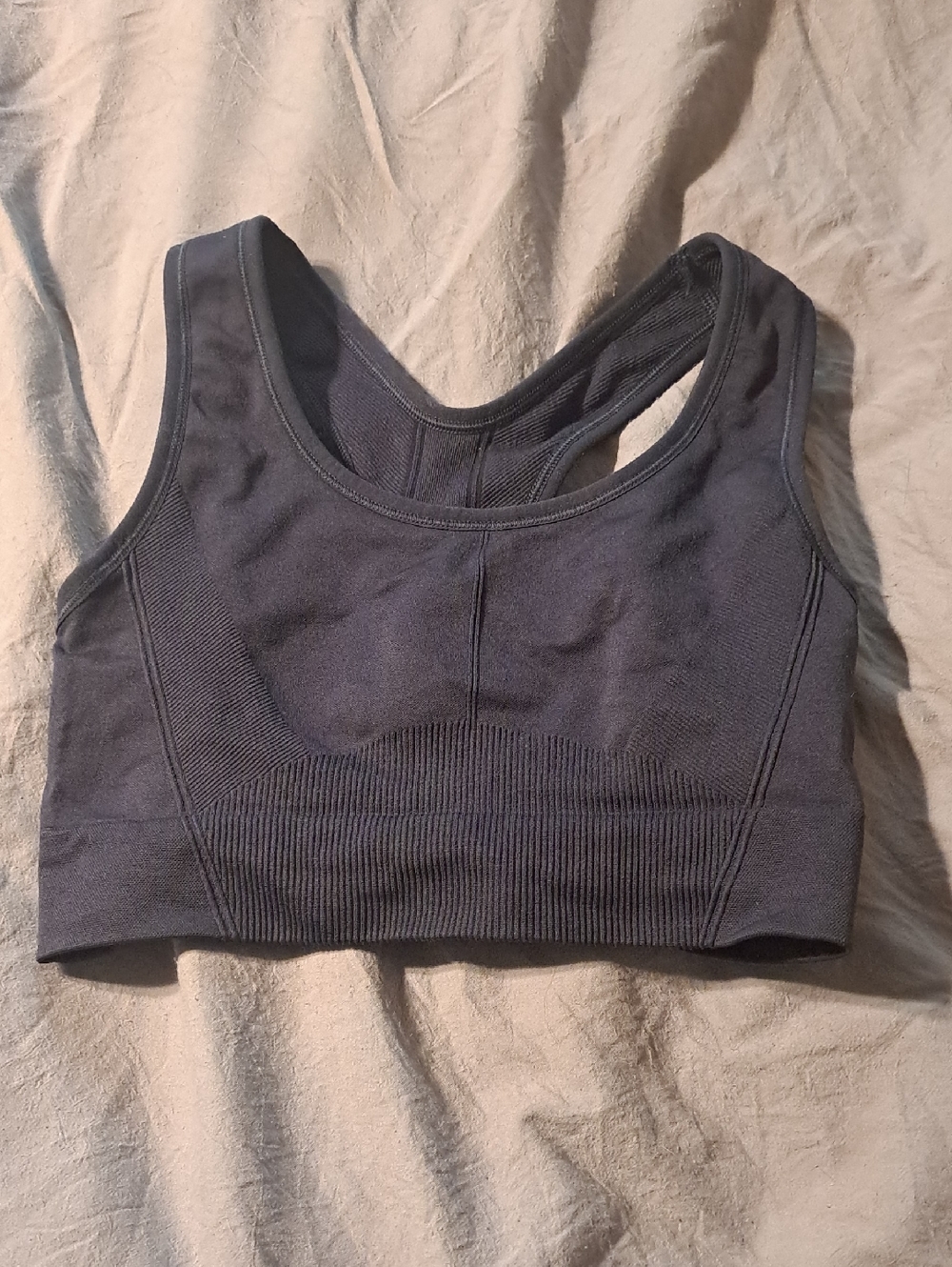 All In Motion Womens Navy Blue Razor Back Sports Bra Medium.